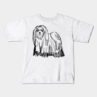 Maltese Dog Sketch Kids T-Shirt